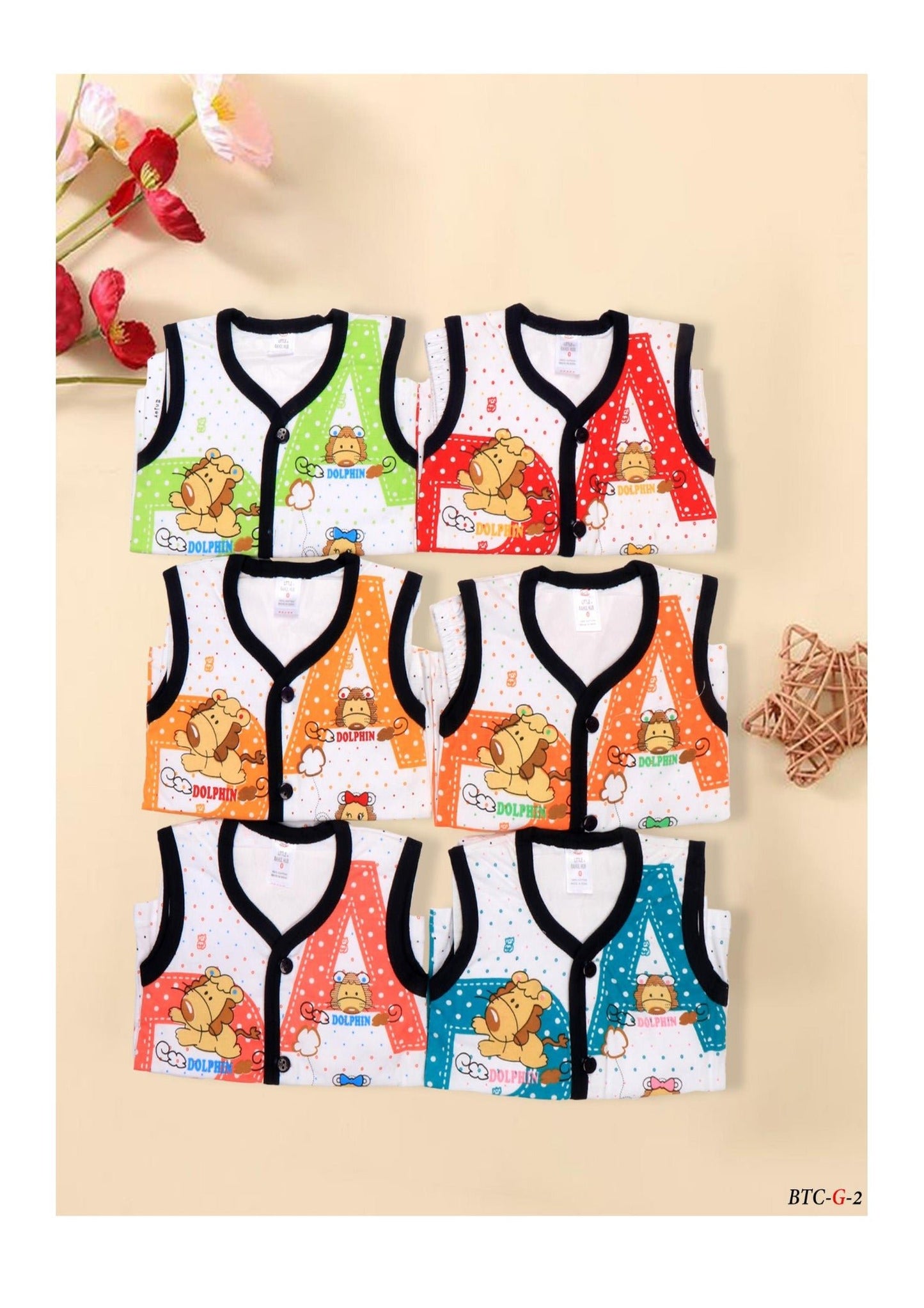 Charming Baby Boy's Sleeveless Cartoon Set