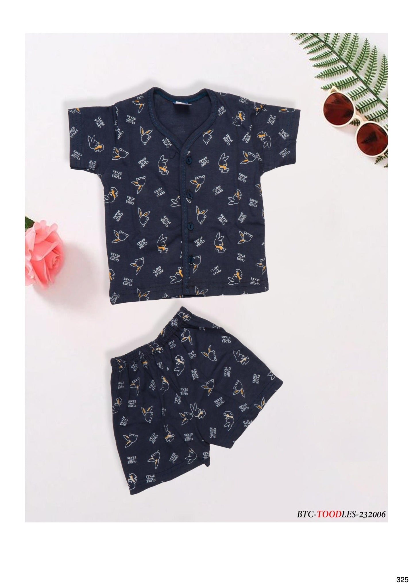 Toodles Baby Boy's Black Printed Outfit