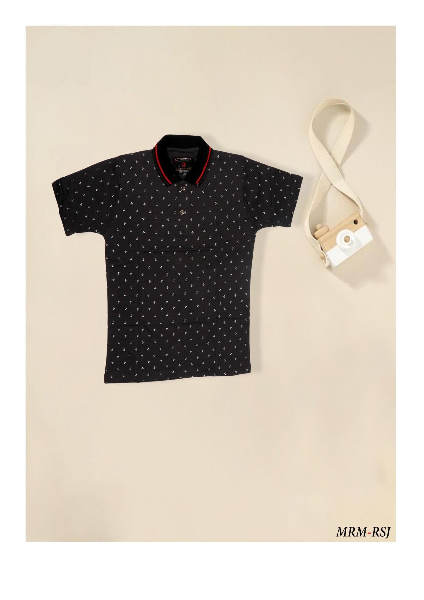 Boys' Printed Collar T-Shirt – Trendy Short Sleeve Summer Wear for Kids