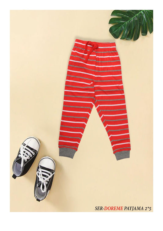 Kids' Red Striped Cotton Pajama – Soft and Cozy Sleepwear for a Comfortable Night's Rest