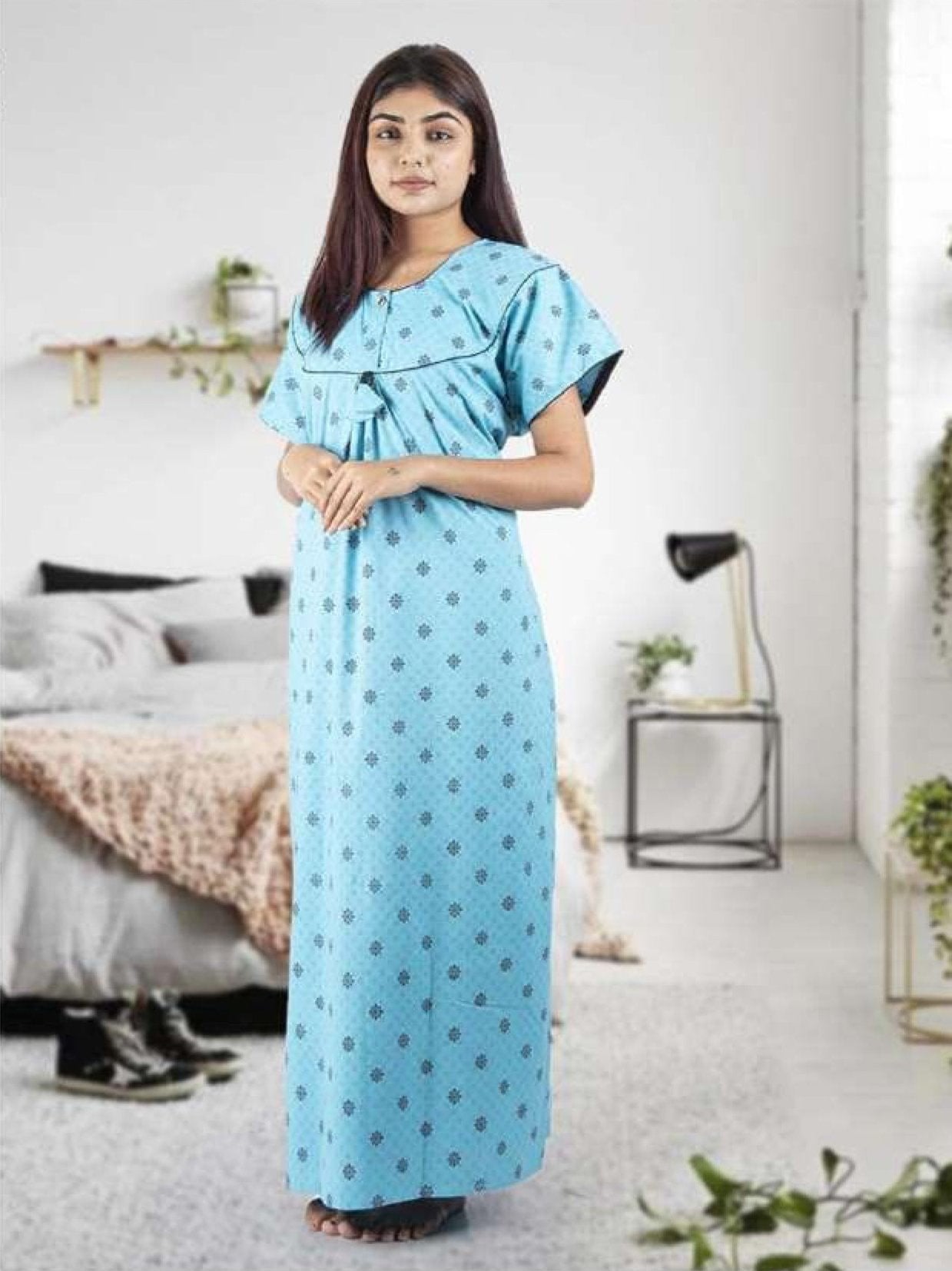 Women's Cotton Nighty – Comfortable and Breathable Sleepwear for a Restful Night