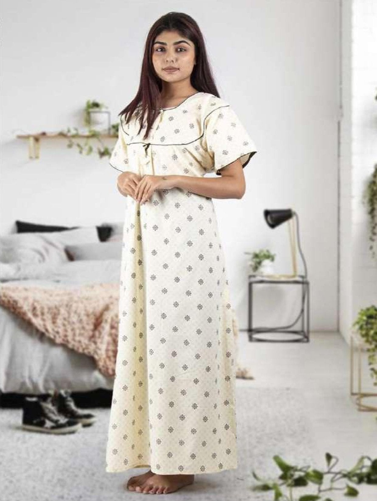 Women's Cotton Nighty – Comfortable and Breathable Sleepwear for a Restful Night