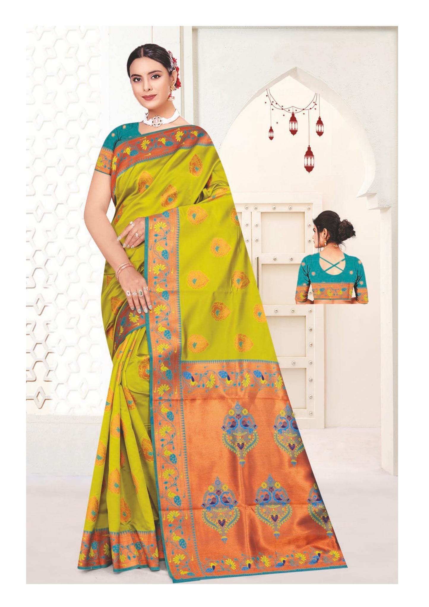 Exquisite Paithani Silk Saree with Rich Zari Border