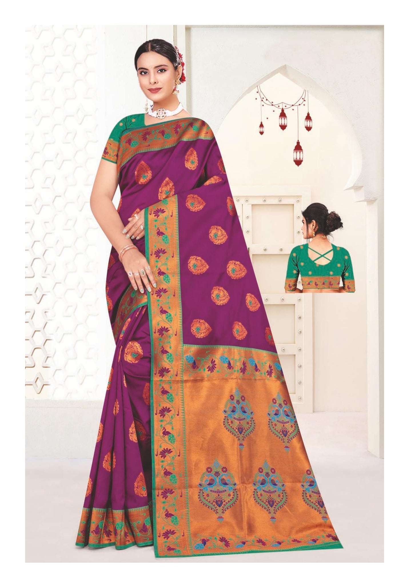 Exquisite Paithani Silk Saree with Rich Zari Border