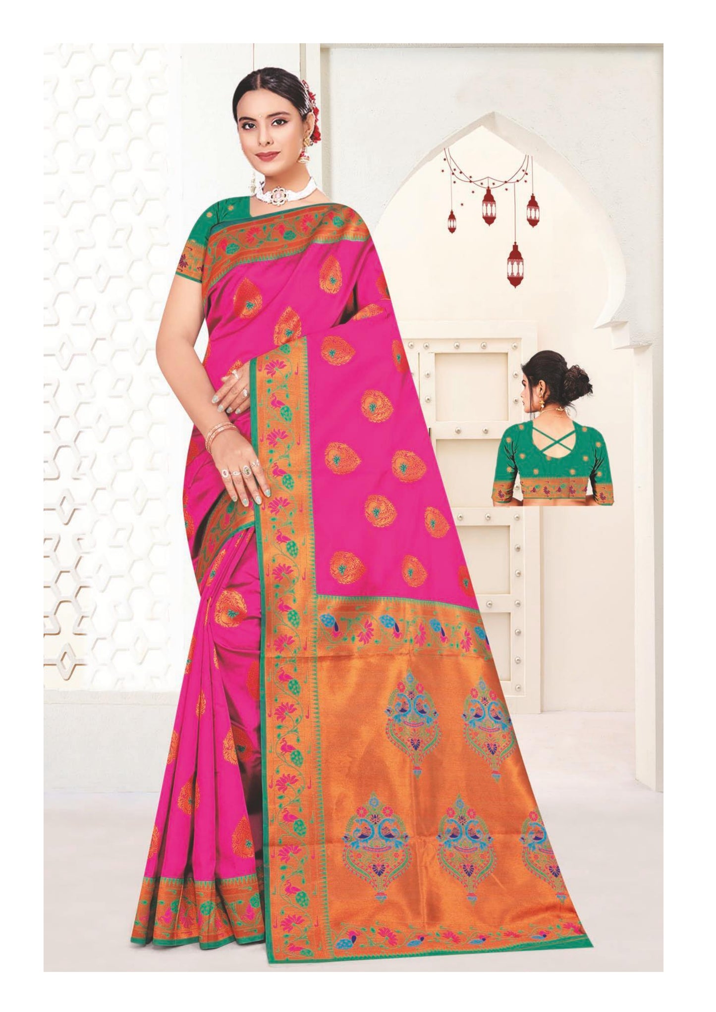 Exquisite Paithani Silk Saree with Rich Zari Border