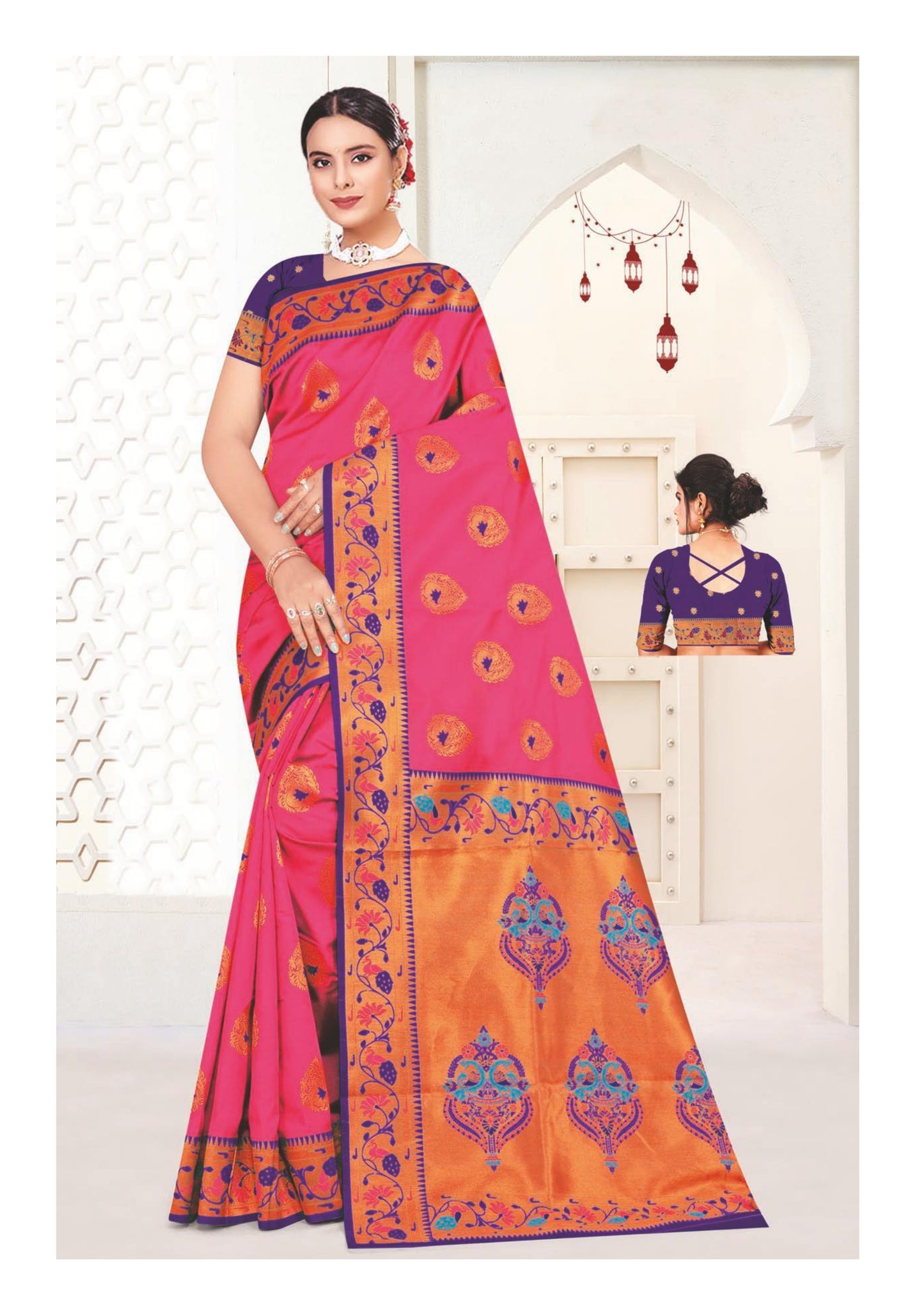 Exquisite Paithani Silk Saree with Rich Zari Border